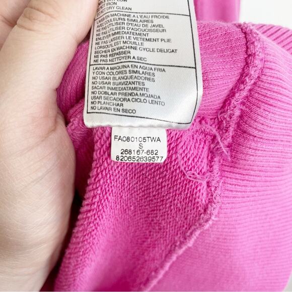 NIKE Pink Long Sleeve Quarter Zip Up Hoodie Embroidered Logo Size Small - Picture 5 of 6